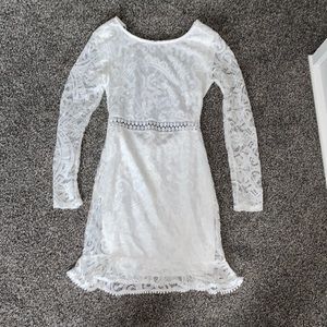 small white lace mini dress